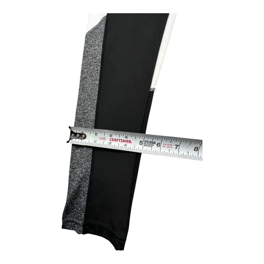 SHEIN Colorblock Athletic Leggings Black White Grey‎ Heathered Gym Workout - Picture 10 of 11